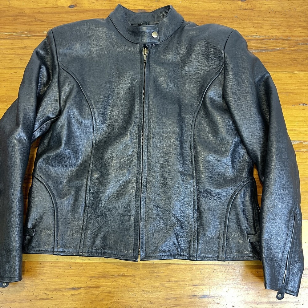 Leather King Womens Jacket L Removable Quilted Vest Insulated Pockets‎ 44" Chest